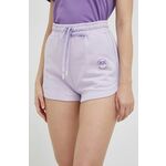 Bombažne kratke hlače Pinko vijolična barva - vijolična. Kratke hlače iz kolekcije Pinko. Model izdelan iz debele, rahlo elastične tkanine. Izjemno udoben material.