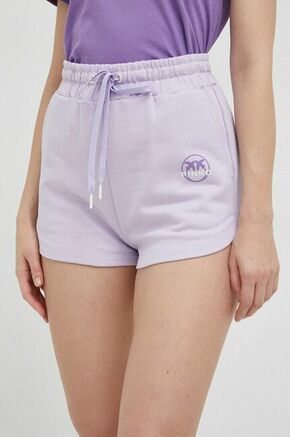 Bombažne kratke hlače Pinko vijolična barva - vijolična. Kratke hlače iz kolekcije Pinko. Model izdelan iz debele