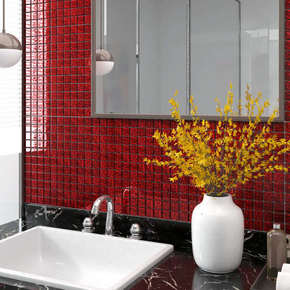 VidaXL Samolepilne mozaik ploščice 11 kosov rdeče 30x30 cm iz stekla