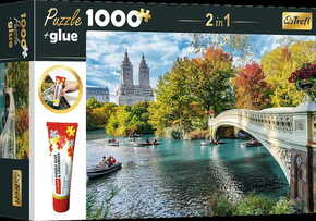 Trefl Komplet sestavljank 2 v 1 Oktober v New Yorku 1000 kosov z lepilom
