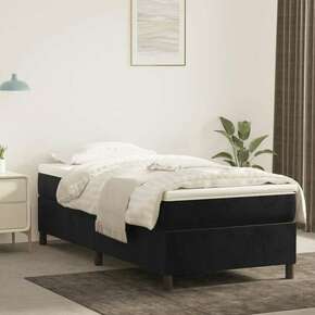 VidaXL Box spring postelja z vzmetnico črna 80x200 cm žamet