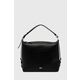 Usnjena torbica Dkny črna barva - črna. Srednje velika torbica iz kolekcije Dkny. Model na zapenjanje, izdelan iz naravnega usnja. Lahek in udoben model, idealen za vsakodnevno nošenje.