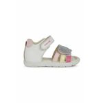 Otroški sandali Geox SANDAL ALUL bela barva - bela. Otroški sandali iz kolekcije Geox. Model izdelan iz kombinacije naravnega usnja in ekološkega usnja.