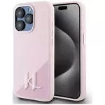 Ovitek Karl Lagerfeld Silicone Shadow Metal Initial MagSafe case for iPhone 15 Pro pink (KLHMP15LSCMKMPCP)