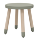 Flexa Leseni otroški stol brez naslonjala sivo zelene pike