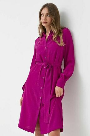 Obleka s primesjo svile Pinko vijolična barva - vijolična. Obleka iz kolekcije Pinko. Raven model