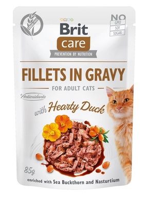Brit Care Cat Fillets in Gravy with Hearty Duck - 85 g