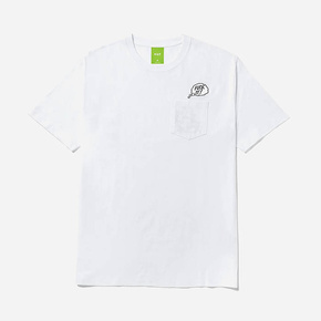 Bombažna kratka majica HUF bela barva - bela. Kratka majica iz kolekcije HUF. Model izdelan iz tanke