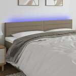 vidaXL LED posteljno vzglavje taupe 200x5x78/88 cm blago