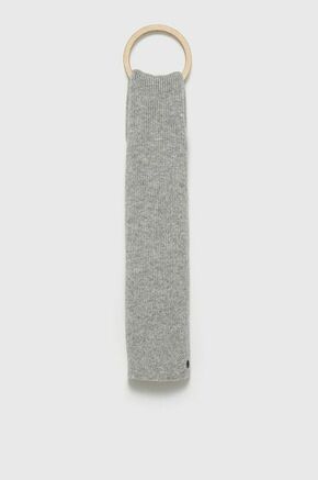 Šal s primesjo volne Superdry siva barva - siva. Šal iz kolekcije Superdry. Model izdelan iz melange pletenine.