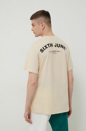 Sixth June bombažna majica - bež. Kratka majica iz kolekcije Sixth June. Model izdelan iz tanke
