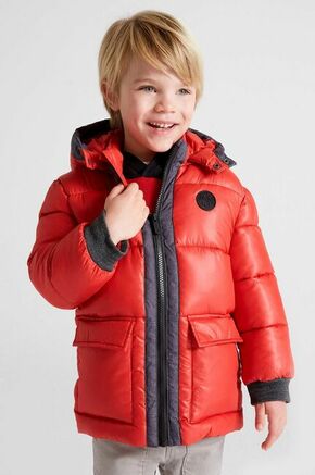 Otroška jakna Mayoral rdeča barva - rdeča. Otroška Jakna iz kolekcije Mayoral. Podloženi model izdelan iz enobarvne tkanine.