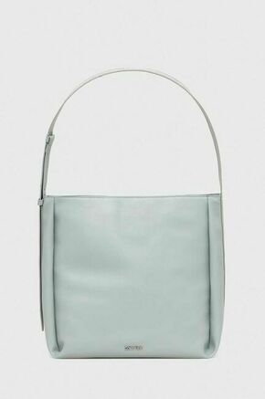 Torbica Calvin Klein siva barva - siva. Velika nakupovalna torbica iz kolekcije Calvin Klein. Model na zapenjanje