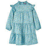 vidaXL Otroška obleka z dolgimi rokavi modra 116