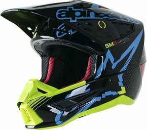Alpinestars S-M5 Action Helmet Black/Cyan/Yellow Fluorescent/Glossy L Čelada