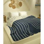 Belo in temno modro pregrinjalo za dvojno posteljo 200x220 cm Twin - Oyo Concept