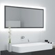LED kopalniško ogledalo visok sijaj sivo 100x8,5x37 cm