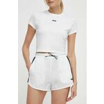 Kratke hlače Fila Limassol ženske, bela barva, FAW0775 - bela. Kratke hlače iz kolekcije Fila, izdelane iz lahke tkanine. Poliamid povečuje vzdržljivost izdelka.