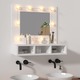vidaXL Omarica z ogledalom in LED lučkami bela 60x31,5x62 cm