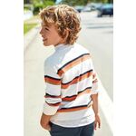 Otroški bombažen pulover Mayoral oranžna barva - oranžna. Otroški Pulover iz kolekcije Mayoral. Model z okroglim izrezom, izdelan iz vzorčaste pletenine.