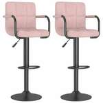 Greatstore Barski stolčki 2 kosa roza žamet