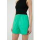 Bombažne kratke hlače Noisy May žensko, zelena barva, - zelena. Kratke hlače iz kolekcije Noisy May. Model izdelan iz enobarvnega materiala.