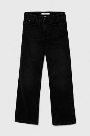 Otroške kavbojke Calvin Klein Jeans - črna. Otroški kavbojke iz kolekcije Calvin Klein Jeans wide leg kroja