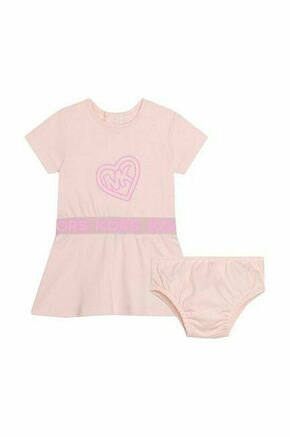 Obleka in kratke hlače Michael Kors roza barva - roza. Obleka in kratke hlače za dojenčke iz kolekcije Michael Kors. Raven model