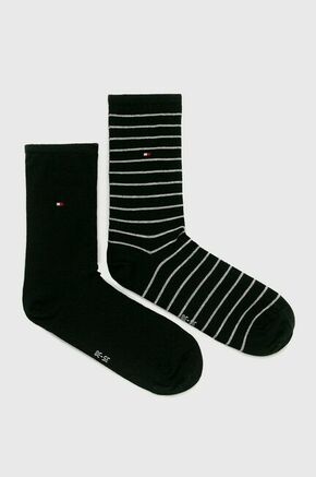 Tommy Hilfiger nogavice (2-pack) - črna. Dolge nogavice iz zbirke Tommy Hilfiger. Model iz elastičnega materiala. Vključena sta dva para