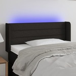 Greatstore LED posteljno vzglavje črno 103x16x78/88 cm blago