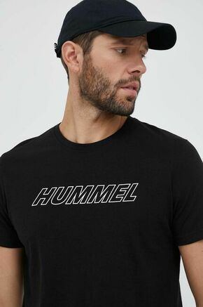 Kratka majica za vadbo Hummel Callum črna barva - črna. Kratka majica za vadbo iz kolekcije Hummel. Model izdelan iz materiala z visoko vsebnostjo bombaža.