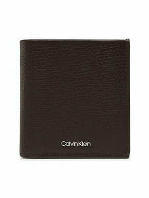 Calvin Klein Majhna moška denarnica Minimalism Trifold 6Cc W/Coin K50K509624 Rjava