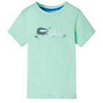 vidaXL Otroška majica z kratkimi rokavi svetlo zelena 104