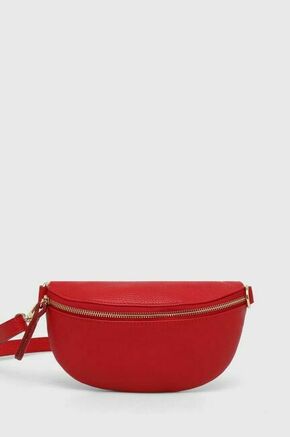 Usnjena opasna torbica Answear Lab rdeča barva - rdeča. Majhna pasna torbica iz kolekcije Answear Lab. Model na zapenjanje