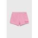 Otroške bombažne kratke hlače Guess roza barva - roza. Otroški kratke hlače iz kolekcije Guess. Model izdelan iz tanke, elastične pletenine. Izjemno udoben material.