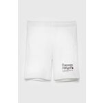 Otroške kratke hlače Tommy Hilfiger bela barva - bela. Otroški kratke hlače iz kolekcije Tommy Hilfiger. Model izdelan iz rahlo elastičnega materiala, ki zagotavlja udobje in svobodo gibanja.
