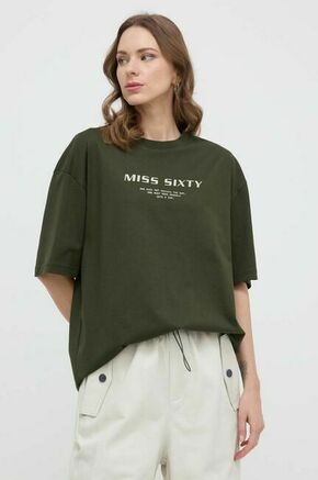 Bombažna kratka majica Miss Sixty zelena barva - zelena. Kratka majica iz kolekcije Miss Sixty