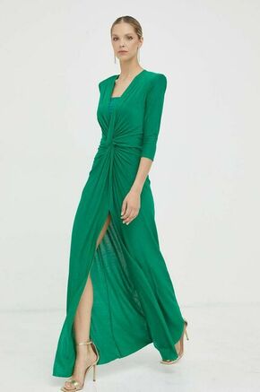 Obleka Liu Jo zelena barva - zelena. Obleka iz kolekcije Liu Jo. Model izdelan iz elastične pletenine. Model iz izjemno udobne tkanine z visoko vsebnostjo viskoze.