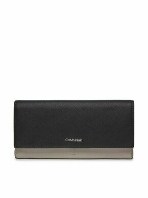 Calvin Klein Velika ženska denarnica Business Large Trifold_Saffiano K60K611700 Črna