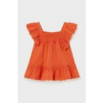 Majica za dojenčka Mayoral oranžna barva - oranžna. Za dojenčke mikica iz kolekcije Mayoral. Model izdelan iz enobarvnega materiala. Ima kvadratni izrez.
