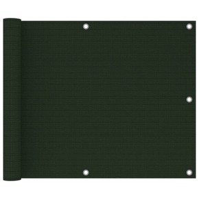 VidaXL Balkonsko platno temno zeleno 75x500 cm HDPE