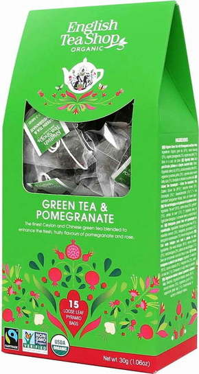 Bio Zeleni čaj granatno jabolko - Fairtrade - 15 piramidnih vrečk