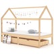 vidaXL Otroški posteljni okvir s predali trdna borovina 90x200 cm