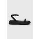 Usnjeni sandali Patrizia Pepe ženski, črna barva, 8X0082 L048 K103 - črna. Sandali iz kolekcije Patrizia Pepe. Model je izdelan iz naravnega usnja. Model z gumijastim podplatom, ki je trpežen in odporen na poškodbe.