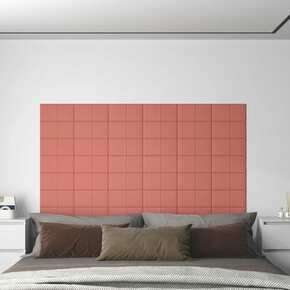 Vidaxl Stenski paneli 12 kosov roza 30x15 cm žamet 0