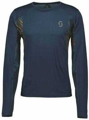 Scott Trail Run LS Mens Shirt Midnight Blue/Copper Orange L Tekaška majica z dolgim rokavom