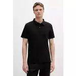 Bombažen polo Calvin Klein črna barva, LV04LB276G - črna. Polo iz kolekcije Calvin Klein, izdelan iz tanke, elastične pletenine.