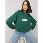 RELEVANCE Ženska majica s kapuco plus size HARIETTE temno zelena RV-BL-7270.20_380729 Univerzalni