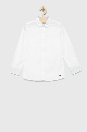 Otroška bombažna srajca Birba&amp;Trybeyond bela barva - bela. Otroški srajca iz kolekcije Birba&amp;Trybeyond. Model izdelan iz enobarvne tkanine. Bombažen