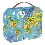 Janod Puzzle Zemljevid sveta v kovčku 100 kos